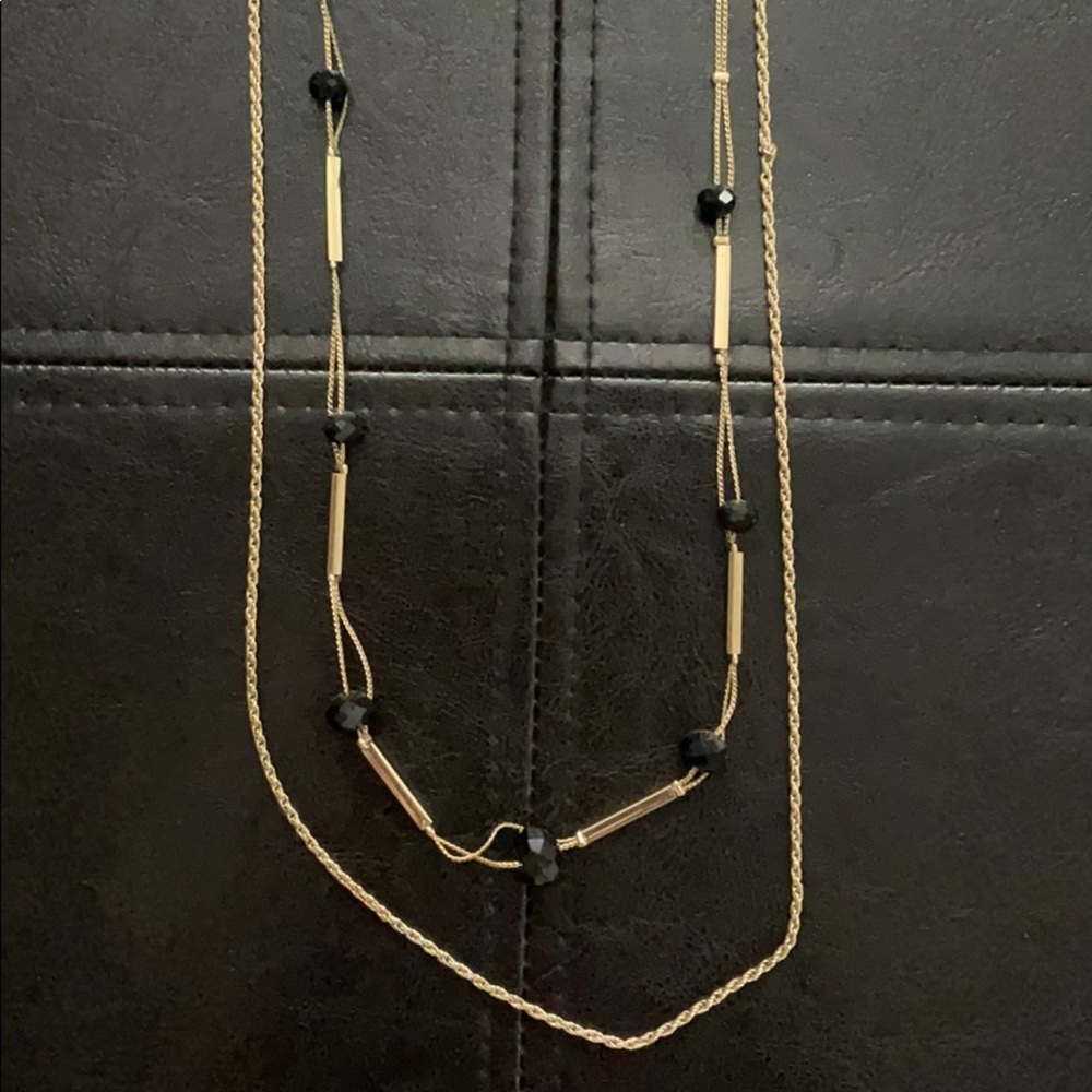 Double chain gold necklace